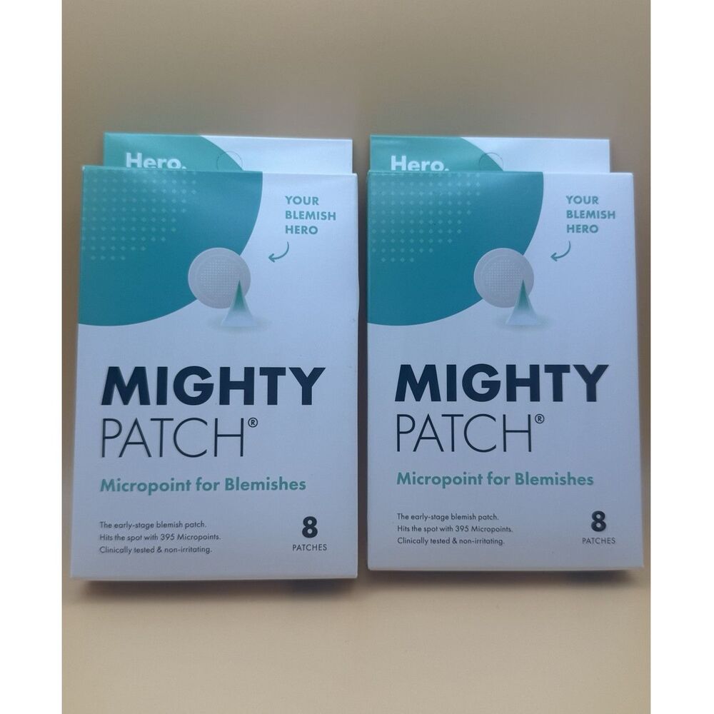 2 Pack Hero Cosmetics Mighty Patch Micropoint for Blemishes - 8 Patches Each
